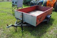 **T** 1995 5'x8.5' Utility trailer, metal floor, metal sides, wood tailgate, 5-bolt wheels, spare ti