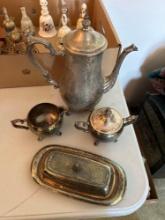 Silver plated pieces, various bells,...