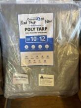 New Cover-All 10ft x 12ft Grey Poly Tarp-10 mil