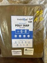 New Cover-All 6ft x 8ft Brown Poly Tarp-16 mil
