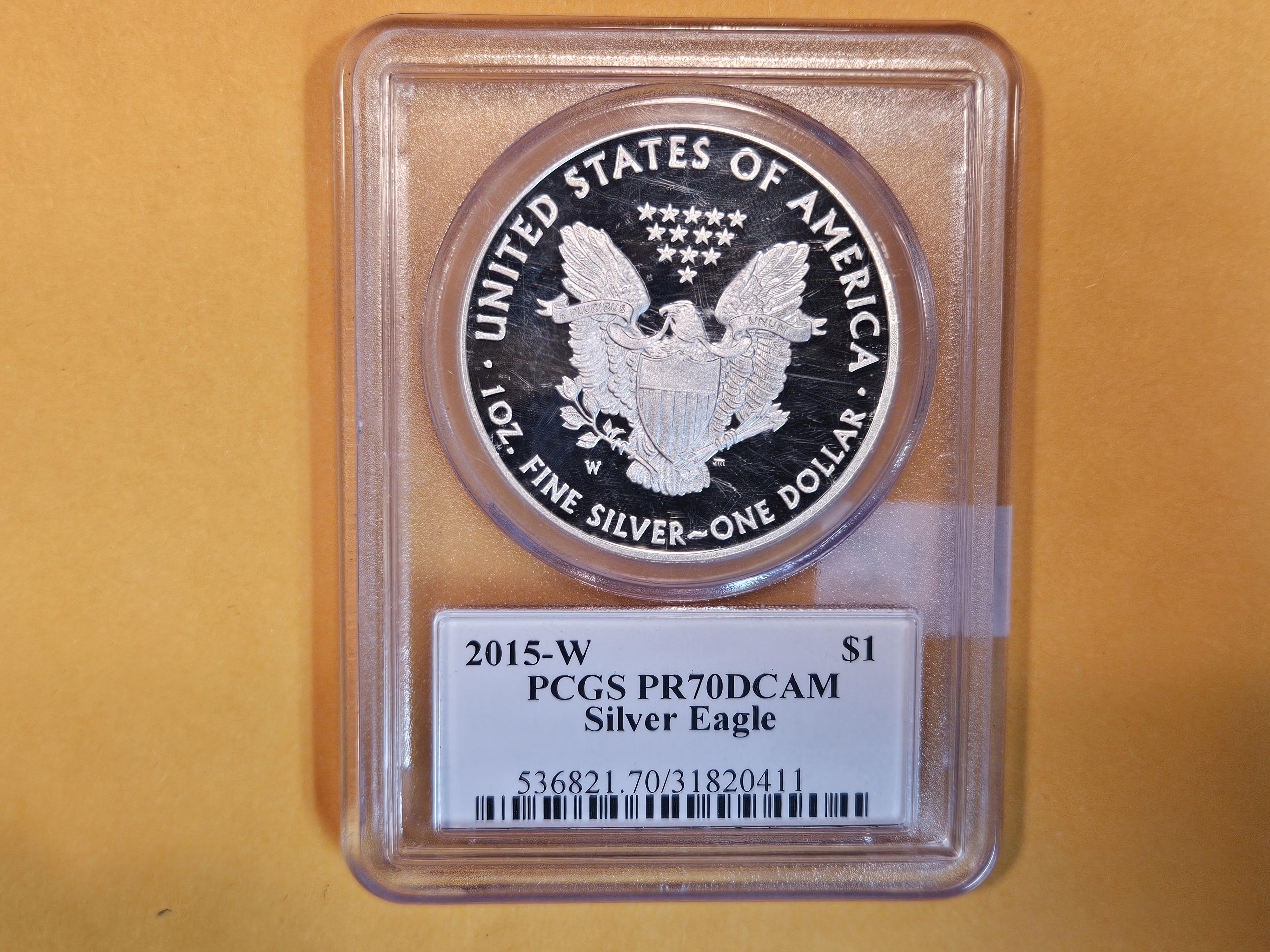 PERFECT! PCGS 2015-W American Silver Eagle in Proof 70 Deep Cameo