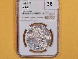 NGC 1903 Morgan Dollar in Mint State 64