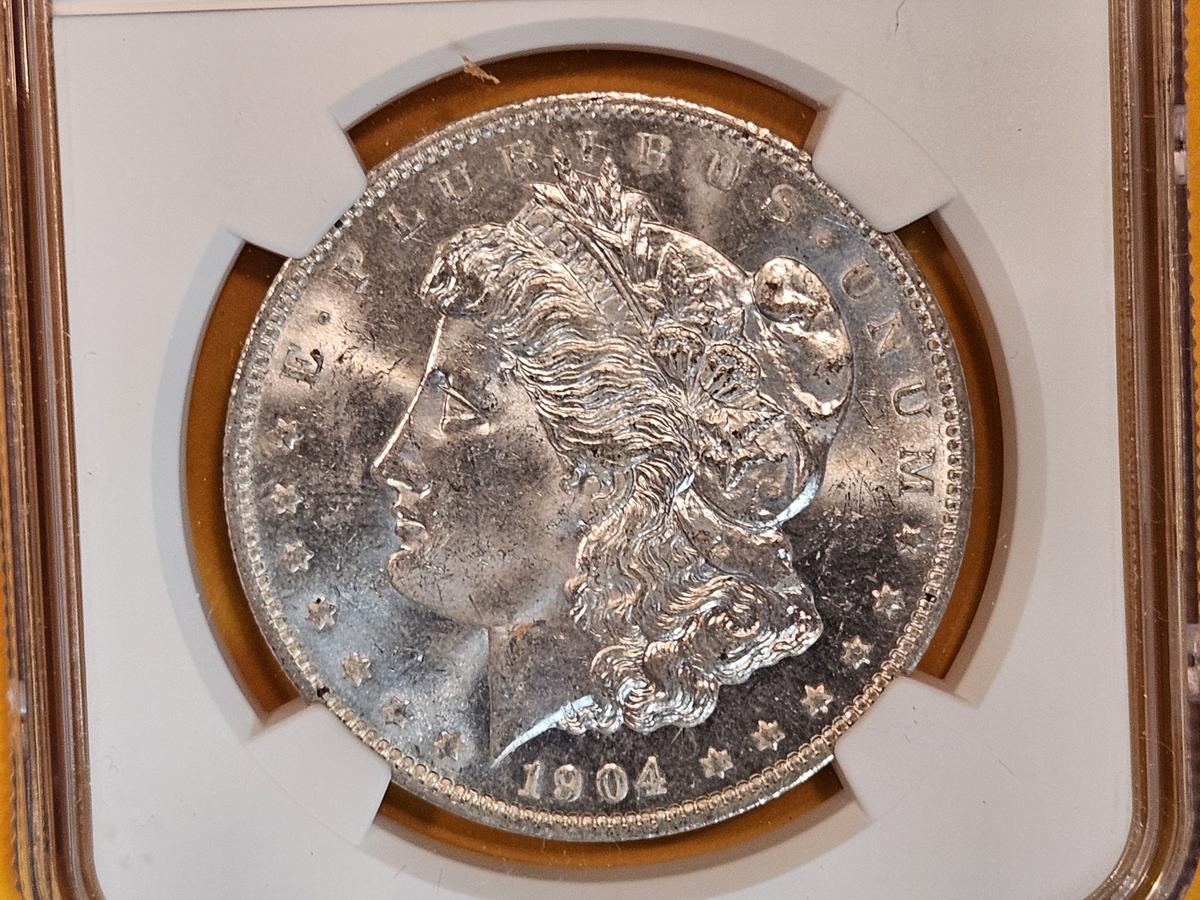 NGC 1904-O Morgan Dollar in Mint State 63