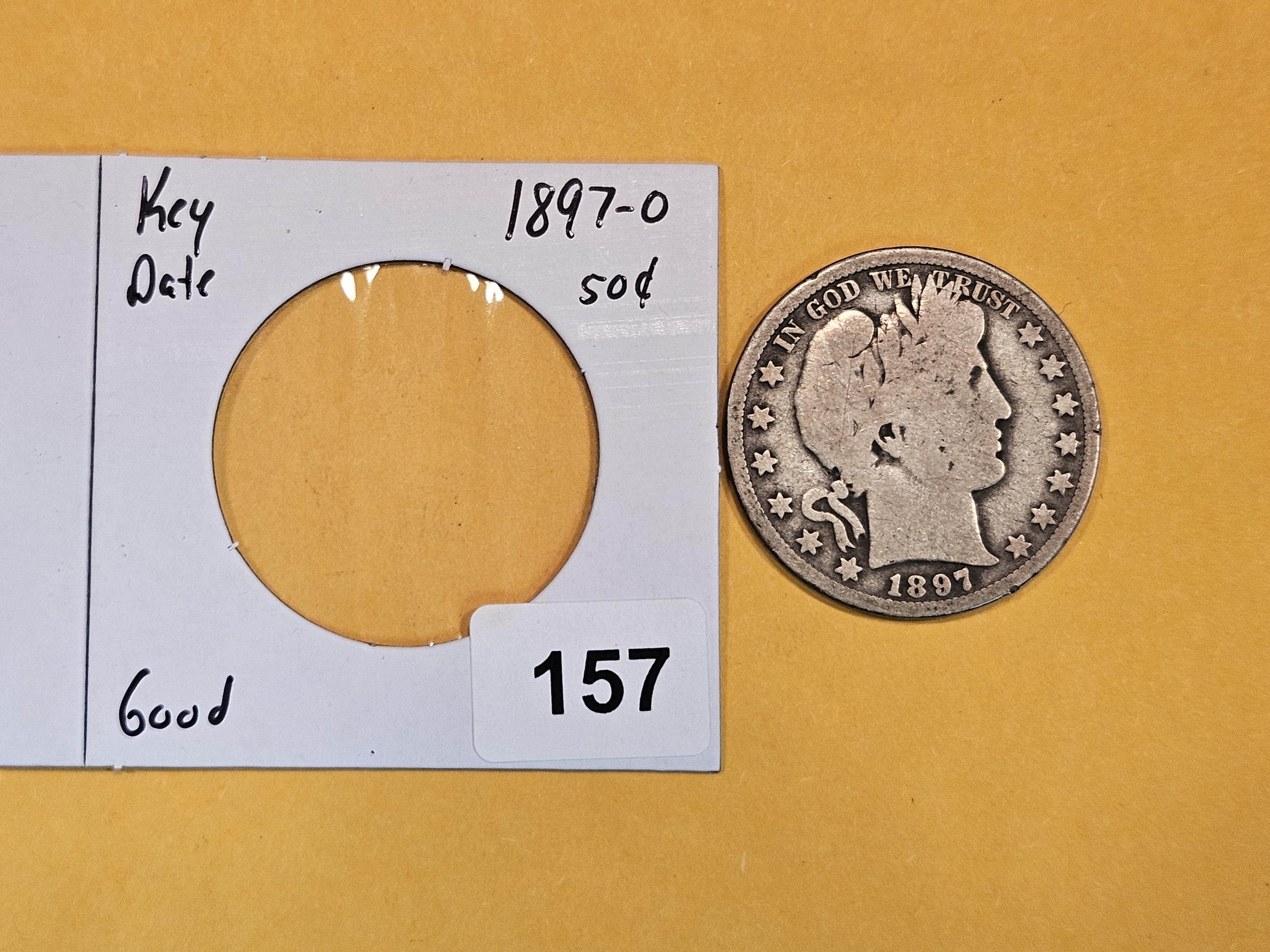 ** KEY DATE 1897-O Barber Half Dollar