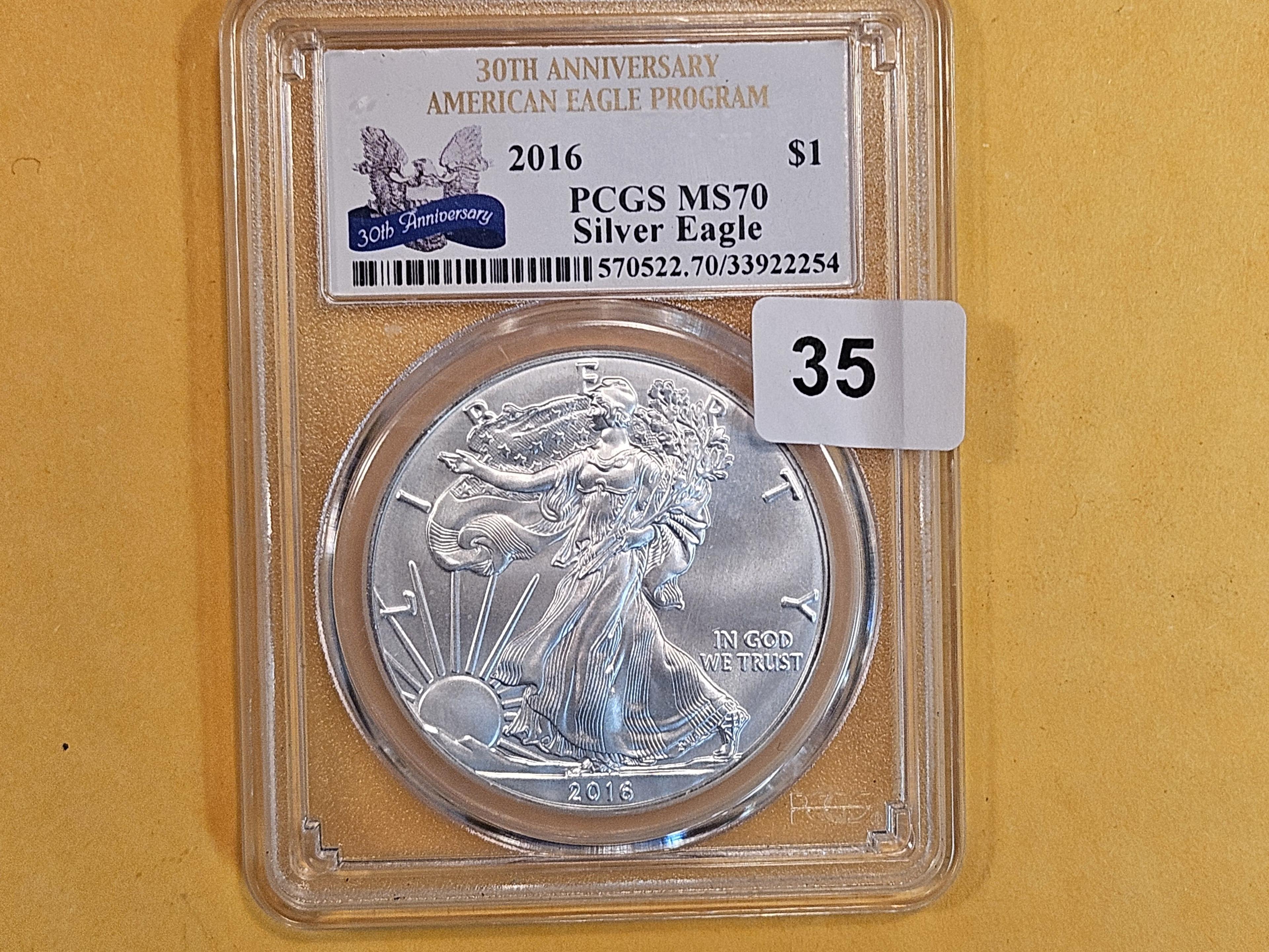 PERFECT! PCGS 2016 American Silver Eagle in Mint State 70