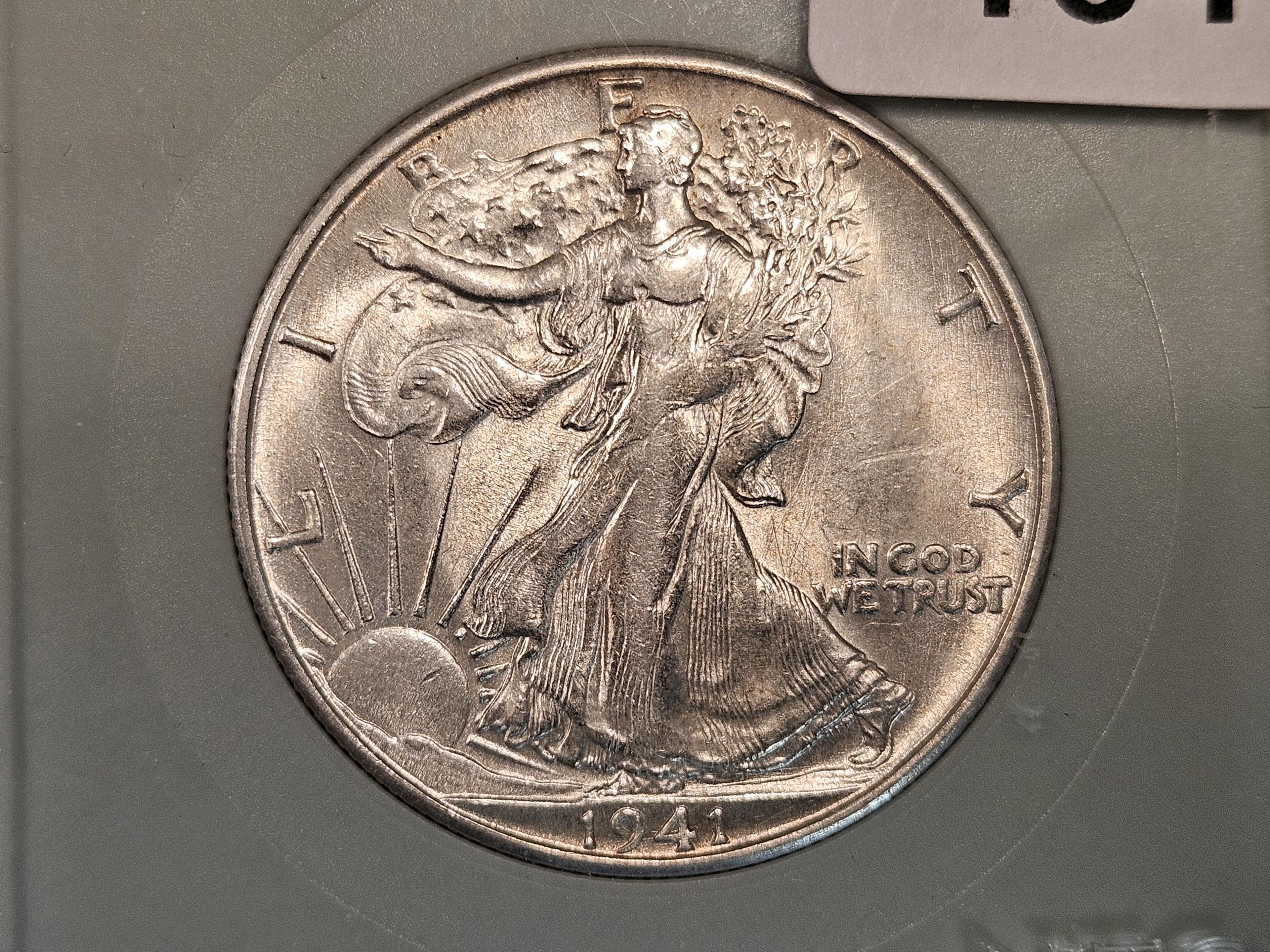 Bright 1941-S Walking Liberty Half Dollar