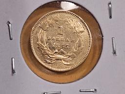 GOLD! Better Date 1855 Type 2 Indian Gold Dollar