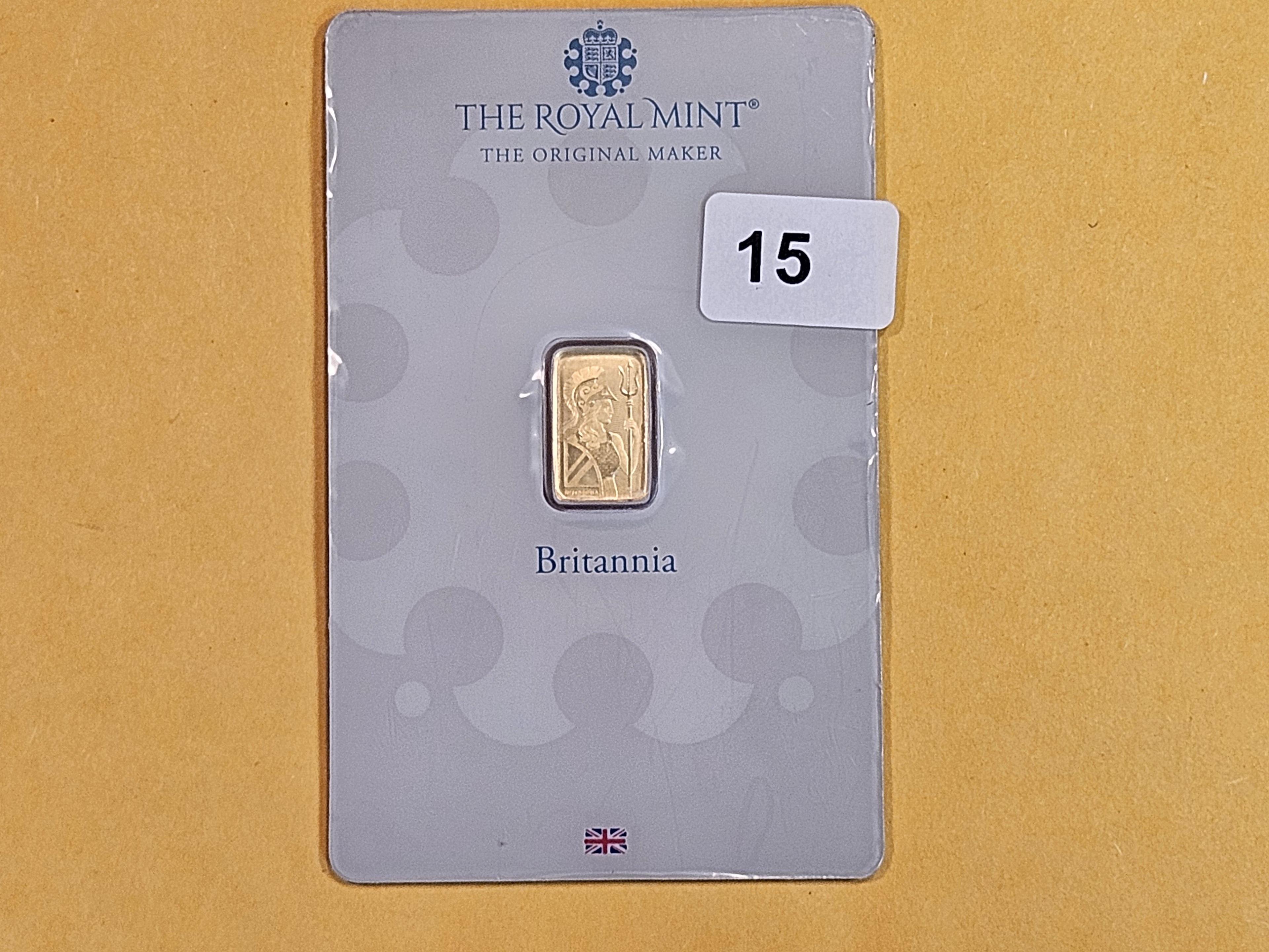 GOLD! The Royal Mint one gram .9999 fine gold bar