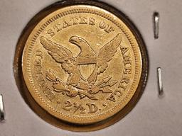 GOLD! Better date 1852 Gold Liberty head $2.5 dollars