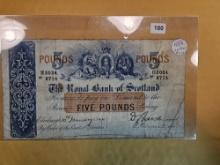 TOUGH! 1942 Scotland 5 pounds note