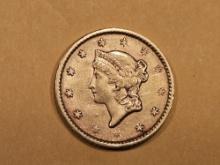 GOLD! About Uncirculated 1851 Gold Dollar