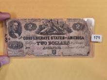 1862 Richmond Virginia Two Dollar Note