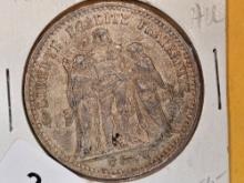 1874-K silver France 5 francs