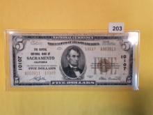Tougher 1929 Five Dollar National Currency in Fine plus
