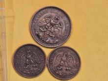 Three nice pieces of Mexican coinage