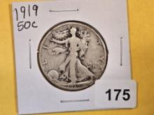 Better Date 1919 Walking Liberty Half Dollar