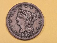 1853 Braided Hair Half-Cent