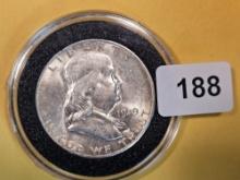 1949-S Franklin Half Dollar in Brilliant About Uncirculated plus
