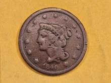 1840 Small Date Braided Hair Large Cent