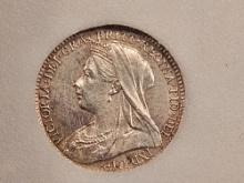 1895 Great Britain silver 3 pence