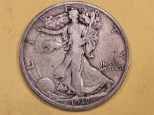 Better 1918-S Walking Liberty Half Dollar
