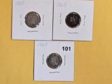 Three 3 Cent Nickels