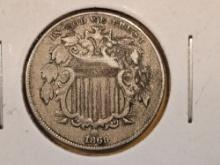 1869 Shield Nickel in Extra Fine - details