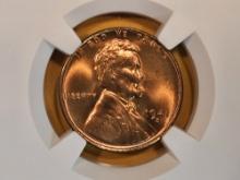 GEM! NGC 1941-S Wheat cent in Mint State 66 RED