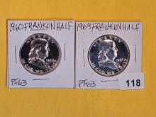 1960 and 1963 Franklin Half Dollars