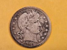 Better Date 1905 Barber Quarter