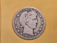 Better Date 1915-S Barber Quarter