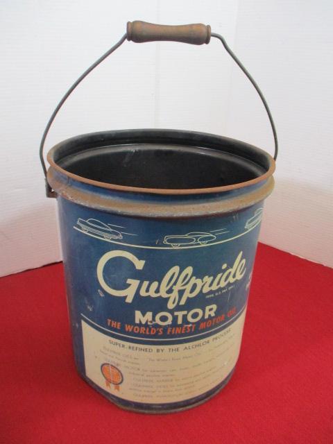 Gulf Pride Motor Oil 5 Ga. Advertising Can