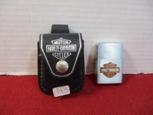 Zippo Harley Davidson Advertising Lighter with Leather Sheath
