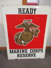 Vintage Marine Corp. Reserve 2-Sided Heavy Metal Sign