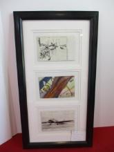 WWII Framed Japanese Military Postcards-A