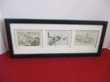 WWII Framed Japanese Military Postcards-B