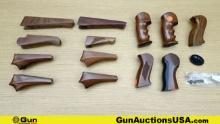 Thompson Center Arms Contender Accessories. Lot of 13; 5-Wood Grips, 8-Wood Hand Guards.. (68287) (G