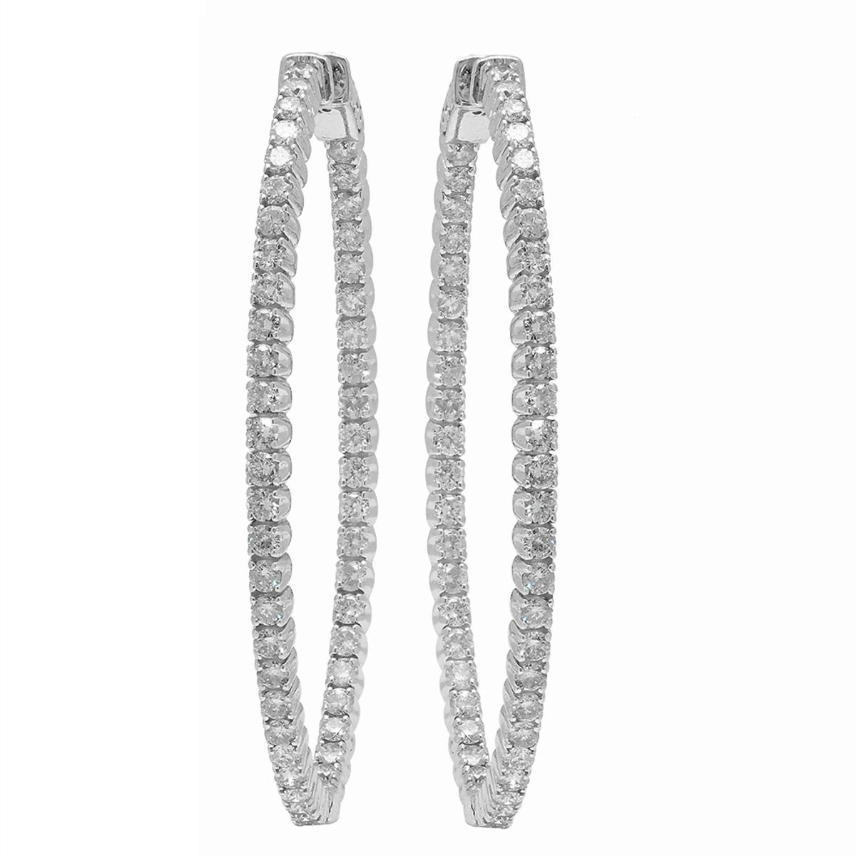 14k White Gold 3.89ct Diamond Earrings