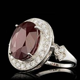 14K White Gold 12.69ct Ruby and 1.91ct Diamond Ring
