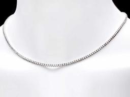 14K White Gold and 5.97ct Diamond Necklace