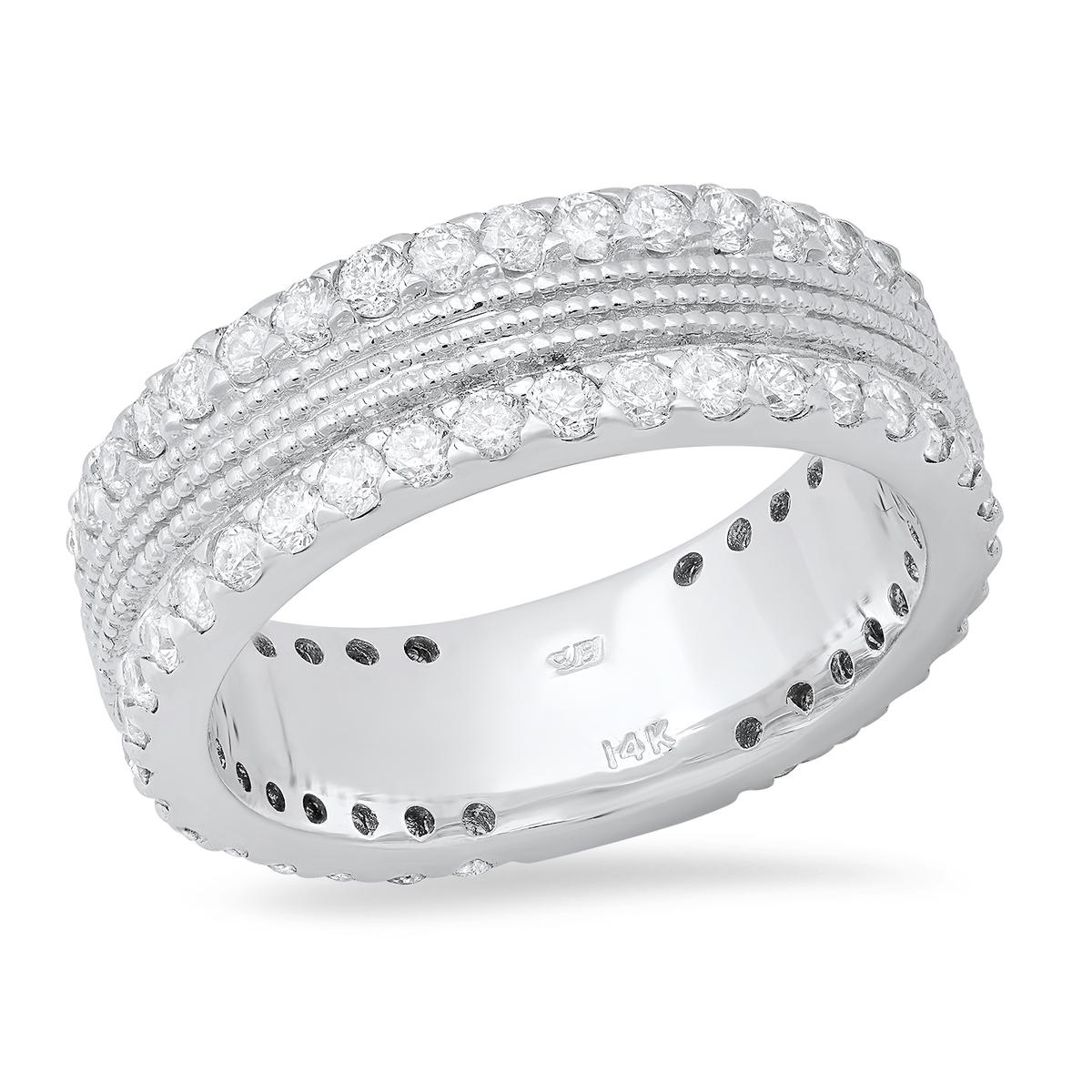 14K White Gold Setting with 1.65ct Diamond Ladies Band