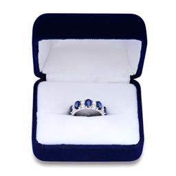 14K White Gold Setting with 5.37ct Sapphire and 1.21ct Diamond Band