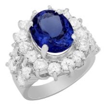 14k White Gold 5.49ct Tanzanite 3.12ct Diamond Ring