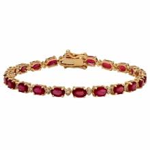 14k Yellow Gold 11.65ct Ruby 0.61ct Diamond Bracelet