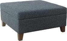 HomePop Home Decor Square 32” Storage Ottoman w/Lift Off Lid, Textured Navy, Assembled, Retail $152