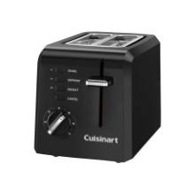 Cuisinart Compact 2-Slice Black Wide Slot Toaster with Crumb Tray, Retail $30.00