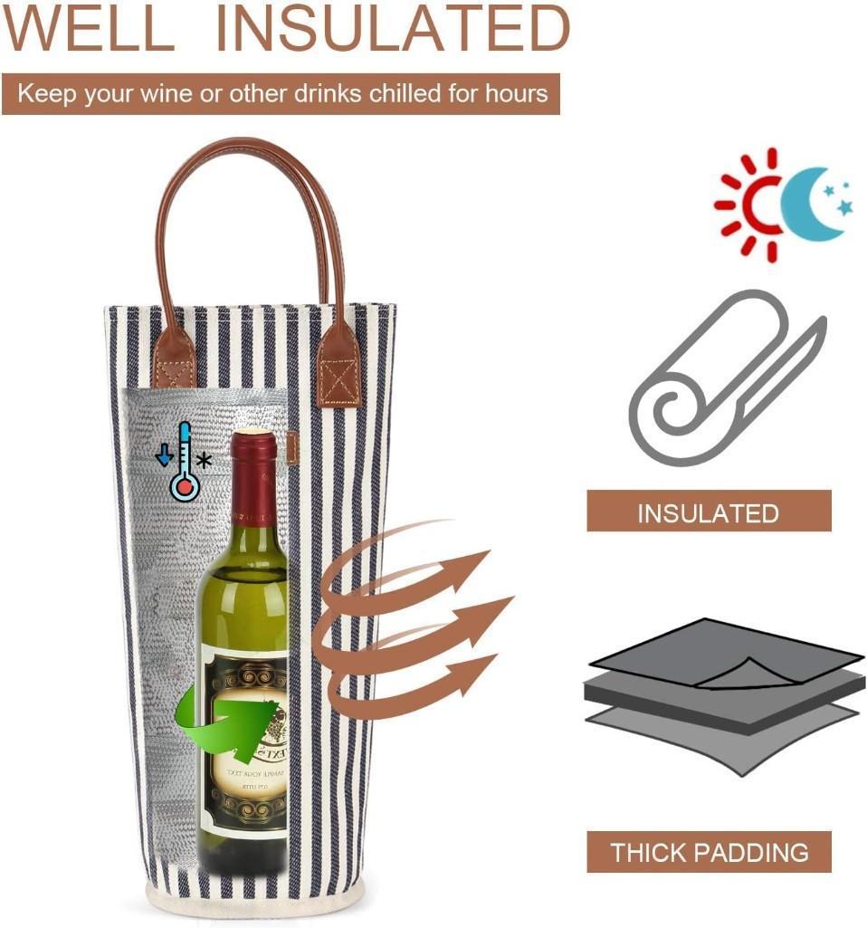 ZORMY 4 Pack - Single Bottle Insulated Wine Tote, $16.99 MSRP