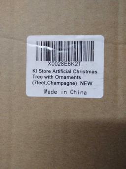 KI Store 7ft Christmas Tree with Decorations and Lights Remote and Timer, $79.99 MSRP