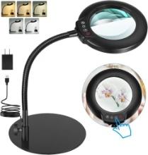 3X Magnifying Glass with Light, LED Desktop Magnifier with Stand, $39.99 MSRP