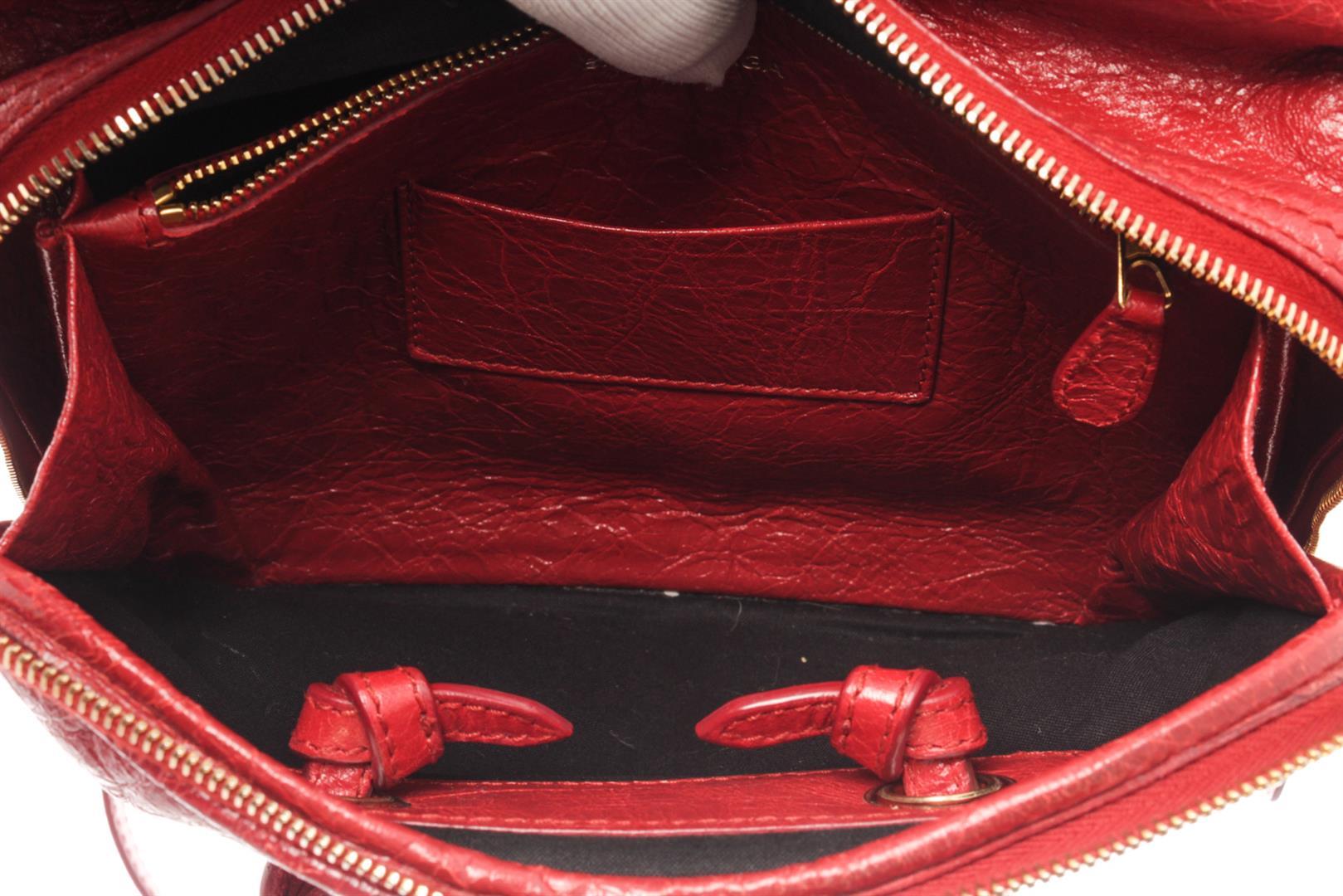 Balenciaga Red Leather Small Blanket Square Bag